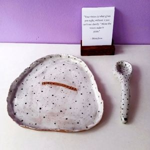 Handmade Ceramic plate and spoon